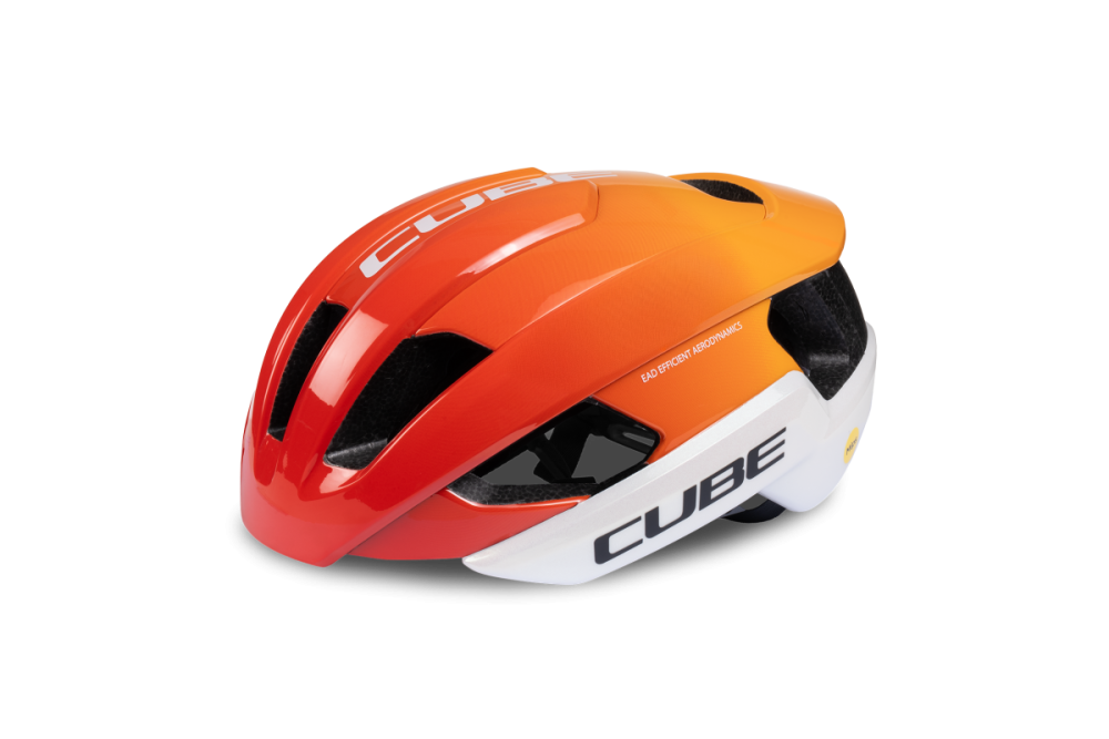 Cube Helm HERON Teamline white´n´orange M (52-57)